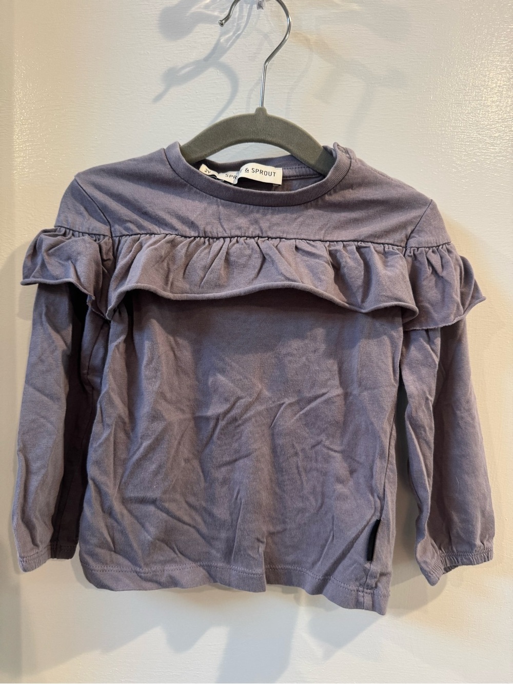Lavender Ruffle Long-Sleeve Tee